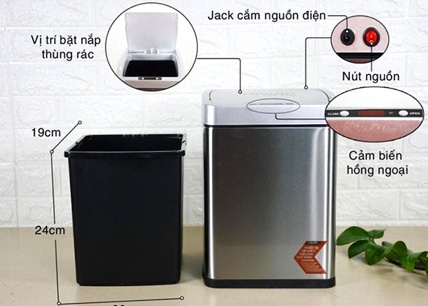 Cấu tạo của thùng đựng rác thông minh