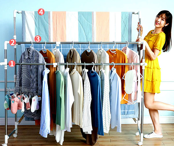 Giàn phơi đồ 3 tầng thông minh