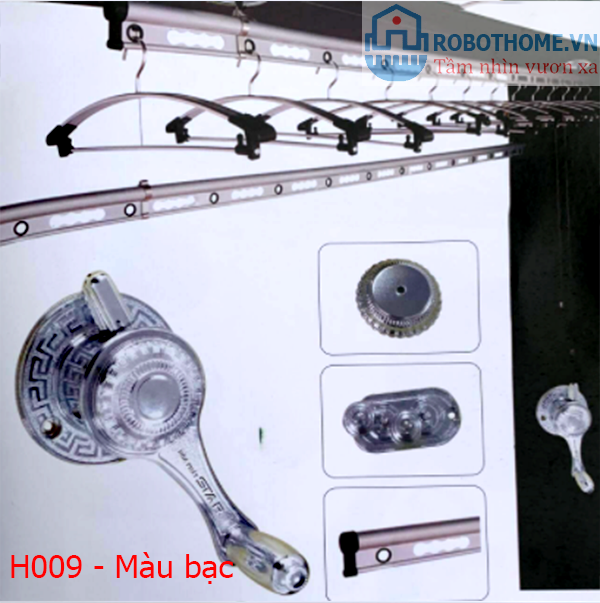 giàn phơi thông minh Hòa Phát H009 màu bạc