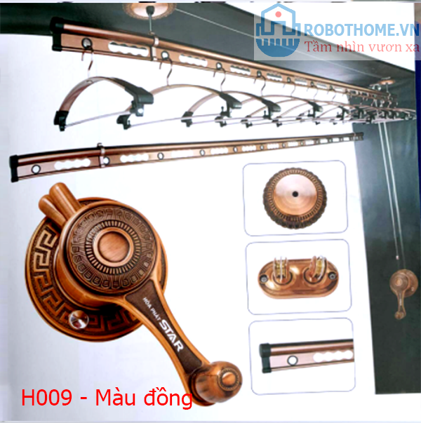 giàn phơi đồ Hòa Phát H009 màu đồng