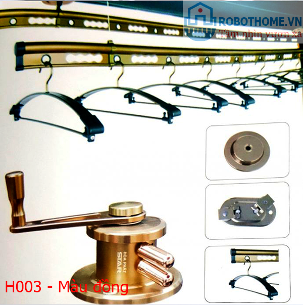 giàn phơi Hòa Phát thông minh H003 màu đồng