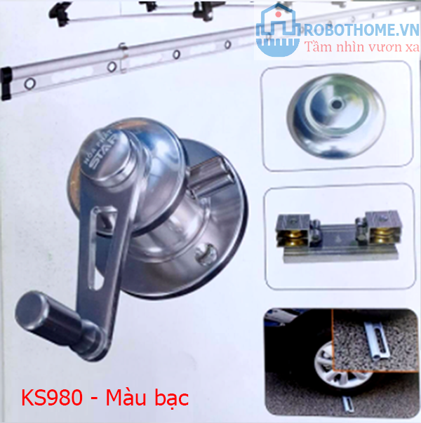 giàn phơi thông minh Hòa Phát KS 980 màu bạc