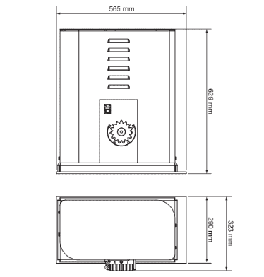 Kích thước Motor cổng lùa Hyperfor V2 Domotic Love