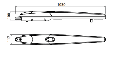 kích thước của cổng tay đòn STARK6 V2 Domotic Love Italia
