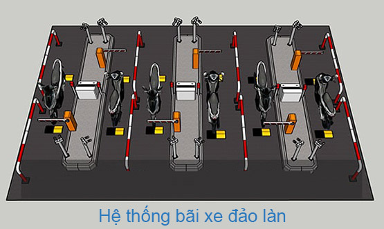 hệ thống máy giữ xe đảo làn
