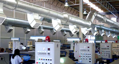 Hệ thống thông gió nhà máy sản xuất linh kiện điện tử