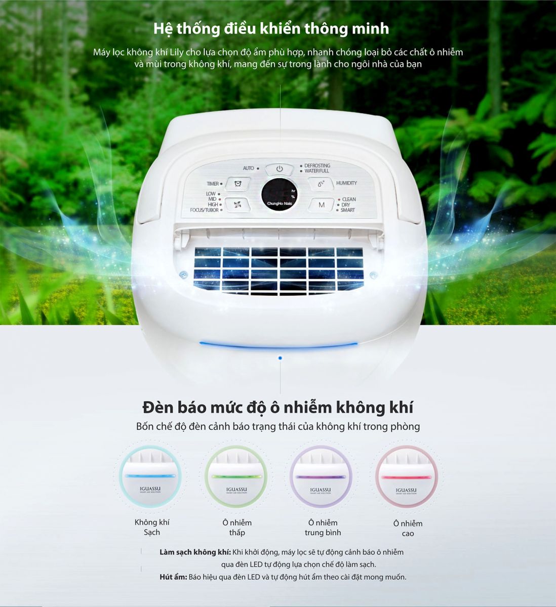 Máy hút ẩm - lọc không khí ChungHo LILY chính hãng