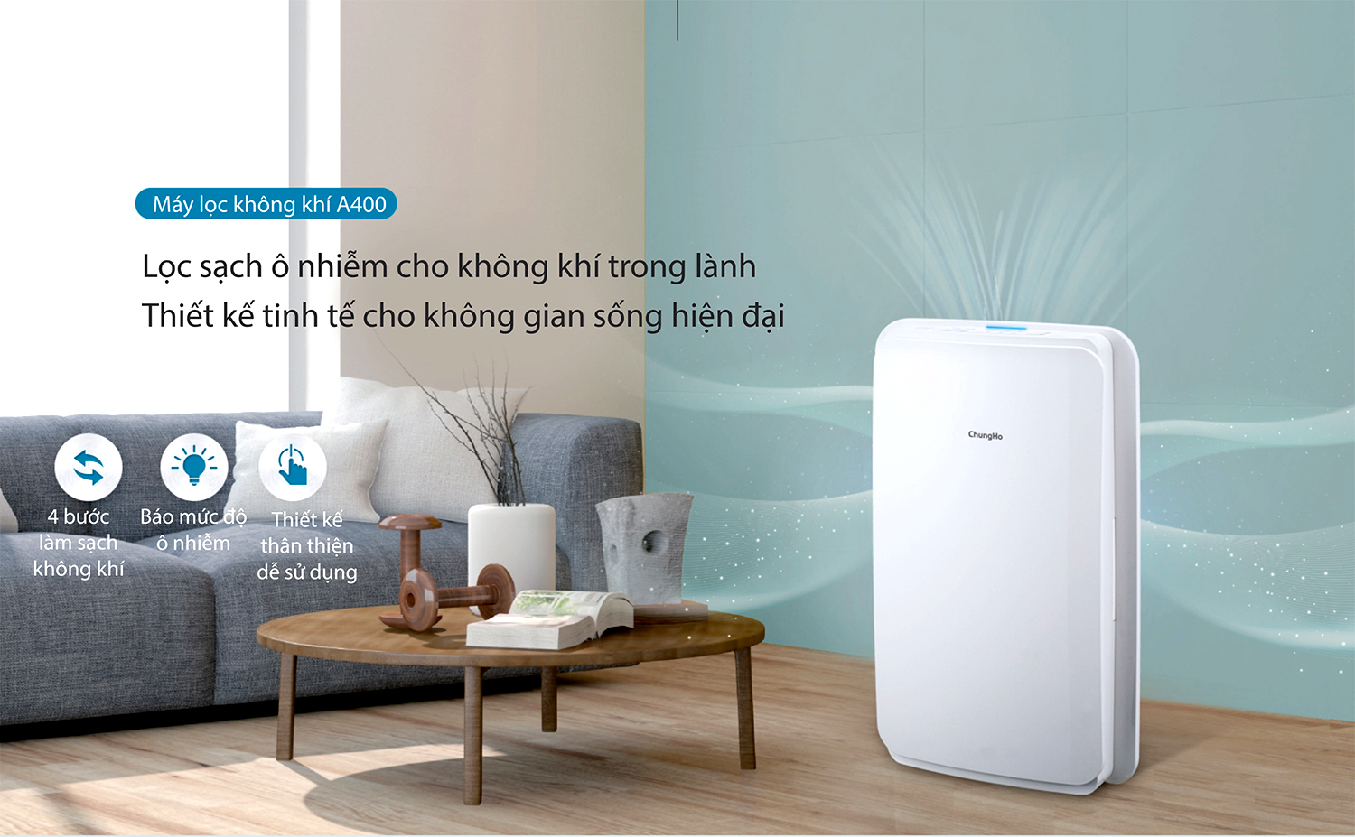 Máy lọc không khí ChungHo Iguassu A400 chính hãng
